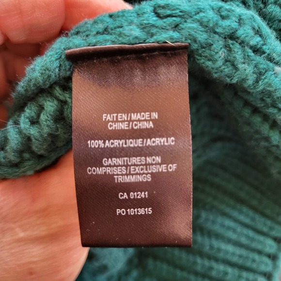 Simons Teal Cable Knit Chunky Turtleneck Sweater Large Unisex - Picture 6 of 13